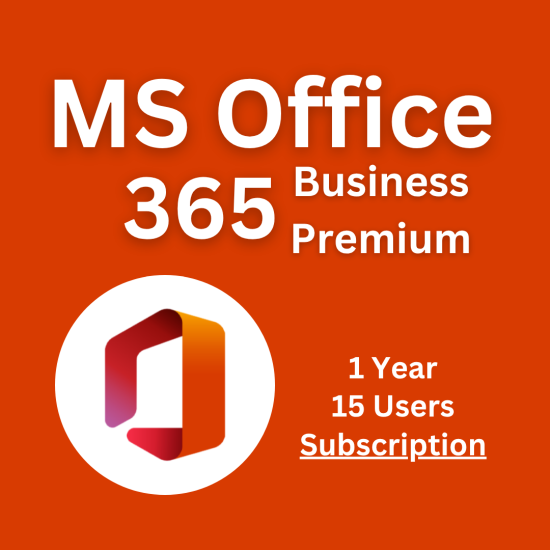 Microsoft Office 365 Business Premium with Teams - 15 User for 1 Year [Subscription]